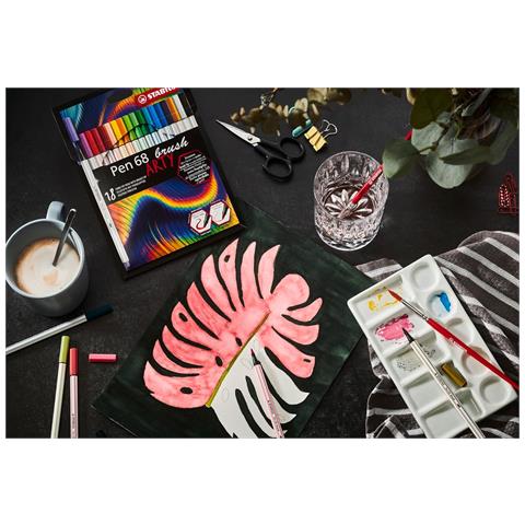 Pen 68 brush - Pennarello Premium con punta a pennello - ARTY - Astuccio da 18 - Colori assortiti - Foto 2