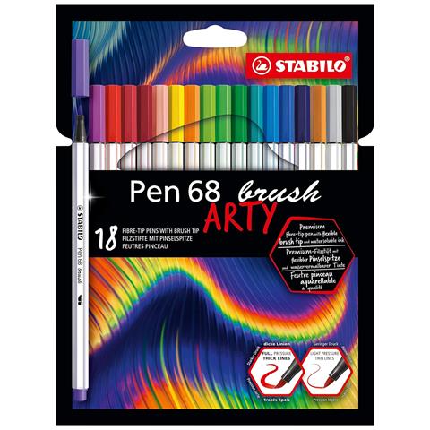 Pen 68 brush - Pennarello Premium con punta a pennello - ARTY - Astuccio da 18 - Colori assortiti - Foto 1