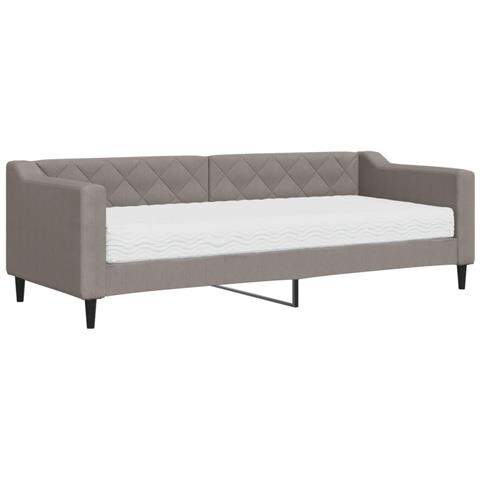 Divano Letto Con Materasso Tortora 80x200 Cm In Tessuto - Foto 1