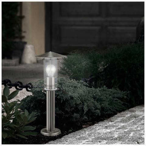 Lampada Contemporanea Da Esterno Lisio 1 Luce Acciaio Inox Grigio - Foto 1