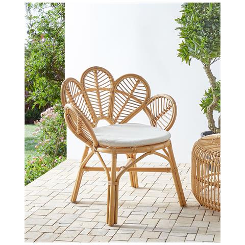 Sedia Peacock Florentine Ii Rattan Naturale - Foto 1