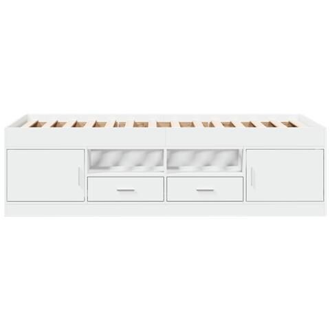 Divano Letto Con Cassetti Bianco 75x190 Cm In Legno Multistrato - Foto 2