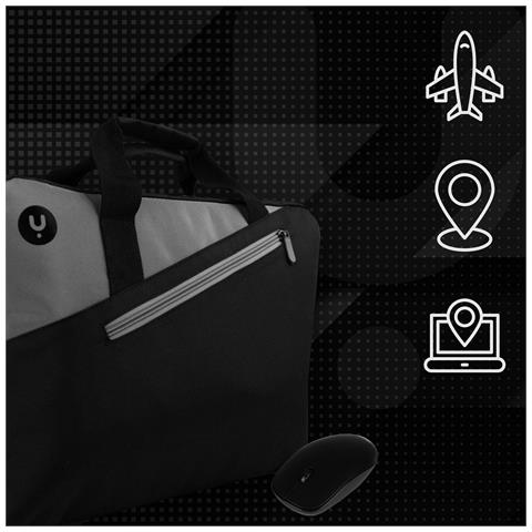 Bundle Custodia per Laptop fino a 15.6" e Mouse Bluetooth Colore Nero Grigio - Foto 5