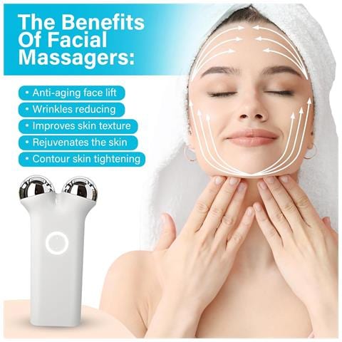 Dispositivo Facciale A Microcorrente, Rughe Levigate, Rassodamento Della Pelle, Ricaricabile Tramite Usb, Massaggiatore Viso Antietà, Lifting Face - Bianco - Foto 2