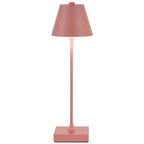 Lampada Da Tavolo Ricaricabile Usb Luce Bianca Calda Naturale Lume 10 Watt Rosa - Foto 2