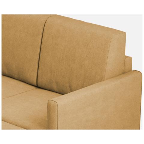 Divano Karay 2 Posti Medio (due Sedute Da 70cm) + Pouf Misure Esterne L. 158 P. 145 Colore Ocra - Foto 2