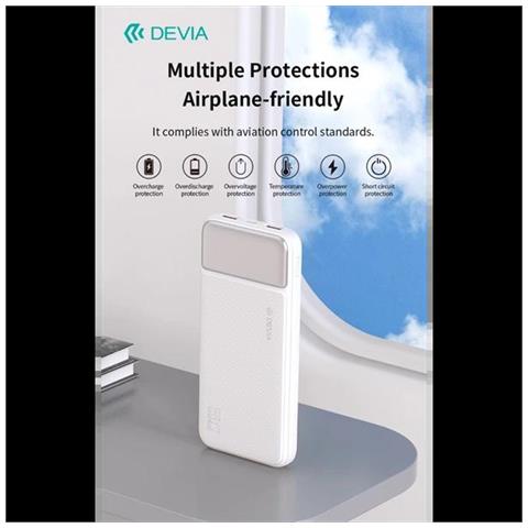 Power bank completamente compatibile 22,5 W con display digitale 10000 mAh Bianc - Foto 1