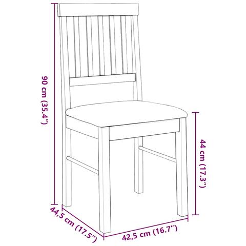 Sedie da Pranzo con Cuscini 2 pz Bianco Legno Massello di Hevea - Foto 2
