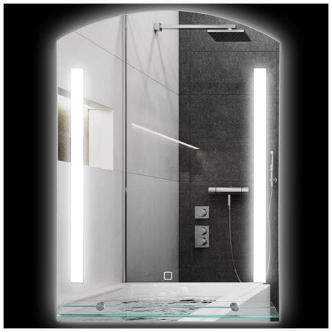 Specchio per Bagno con Luce LED Regolabile a 3 Colori e Mensola in Vetro, 50x12x70 cm, Argento - Foto 1