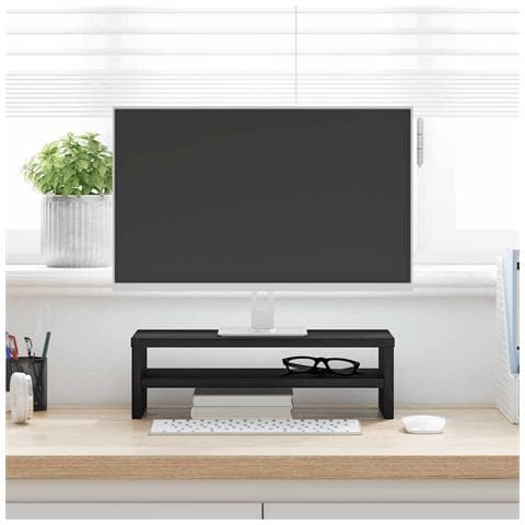 Supporto Per Monitor Rovere Nero 42x24x13 Cm In Truciolato - Foto 3