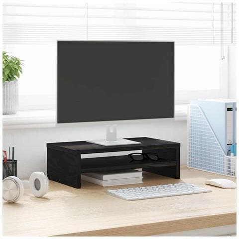 Supporto Per Monitor Rovere Nero 42x24x13 Cm In Truciolato - Foto 1
