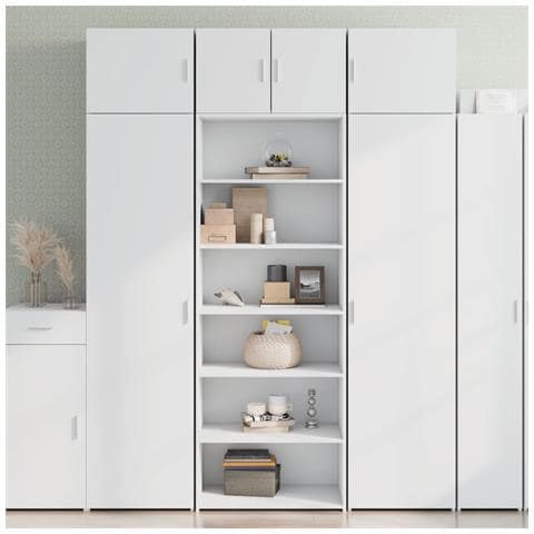 Credenza Bianca 70x41x185 Cm In Legno Multistrato - Foto 1