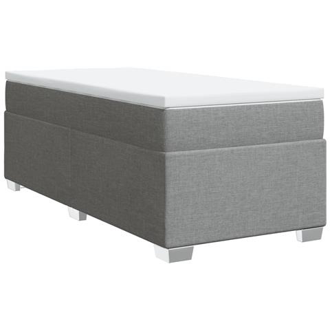 Giroletto A Molle Con Materasso Grigio Chiaro 90x190 Cm Tessuto - Foto 2