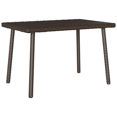 Tavolino Giardino Rettangolare Marrone 60x40x37 Cm Polyrattan - Foto 1