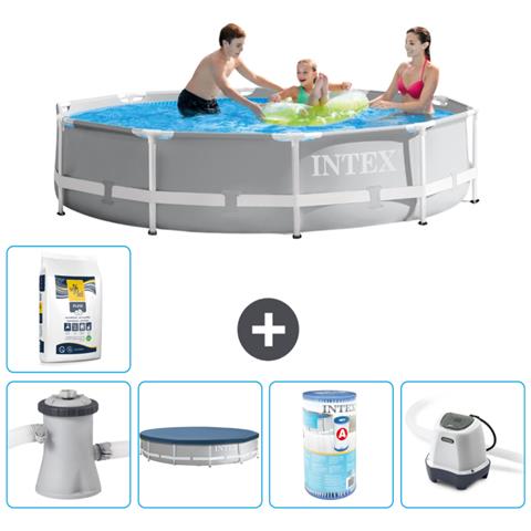 Piscina Fuori Terra - In Giro - 305x76 Cm - Grigio - Include Accessori Coordinati A2005 - Foto 1