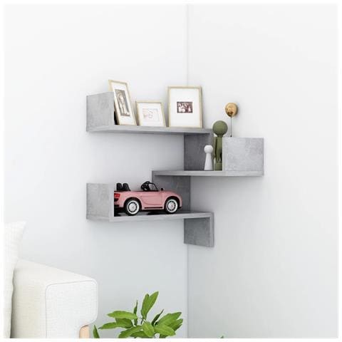 Scaffale Angolare A Muro Grigio Cemento 40x40x50 Cm Multistrato - Foto 8