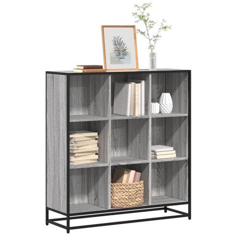 Libreria Grigio Sonoma 97,5x33x107,5 cm Multistrato e Metallo - Foto 2