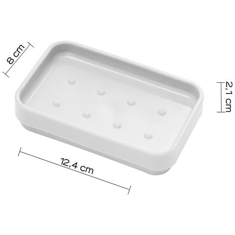 Portasapone D'appoggio In Plastica Riciclata 6398 Serie Seventy Bianco - Foto 2