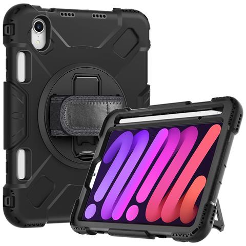 Custodia Per Ipad Mini 6 8.3"" Girevole Cavalletto E Alloggiamento Per Stilo Nera - Foto 1