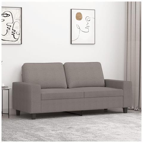 Lusso Casadino -  Divano A 2 Posti Tortora 140 Cm In Tessuto - Foto 8