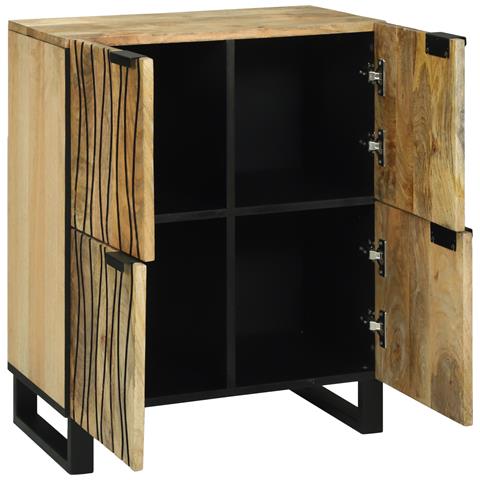 Mobile 60x33.5x75 cm in legno massello di mango e legno ingegnerizzato - Foto 2