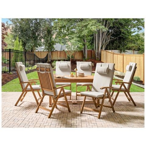 Set Da Pranzo Da Giardino 6 Posti Java Premium Legno D \'acacia Tortora - Foto 1