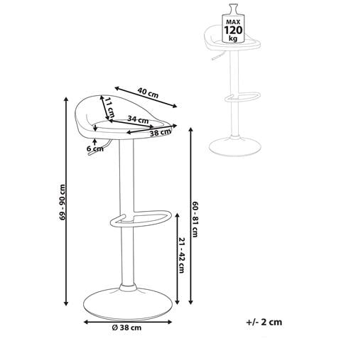 Set Di 2 Sgabelli Da Bar Meeder Pelle Sintetica Marrone - Foto 7