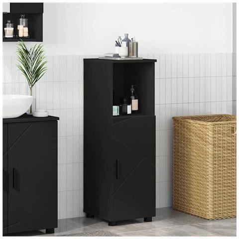 Mobile da Bagno Nero 30 x 35 x 95 cm Legno multistrato - Foto 2