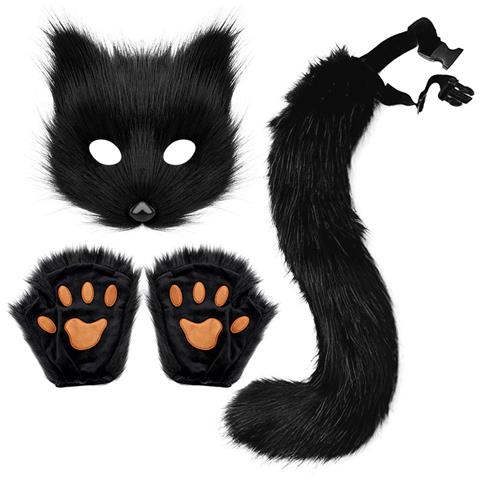 Set Costume Volpe Di Peluche Per Halloween - Include Maschera, Coda E Zampe - Foto 1