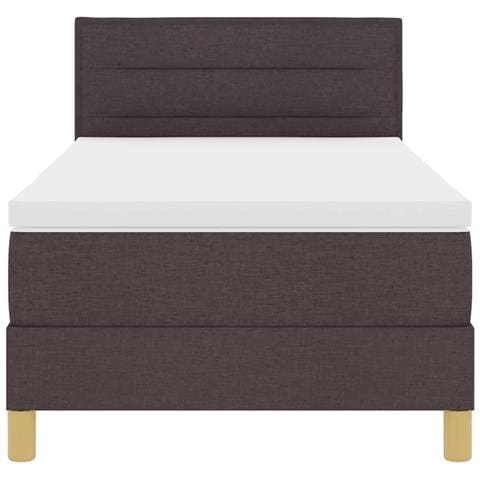 Letto a molle con materasso Marrone scuro 90 x 190 cm Tessuto - Foto 9