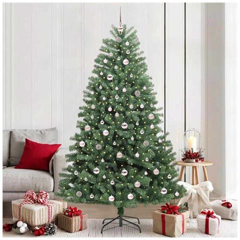 Albero di Natale Artificiale con Rami Pieghevoli Verde 210 cm - Foto 2
