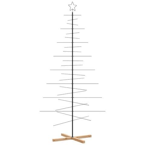 Albero di Natale in Metallo con Base in Legno Nero 210 cm - Foto 1