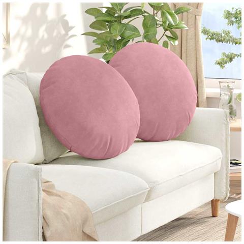 Cuscini per Seduta 2 pcs Rosa Ø80 x 29 cm Velluto - Foto 2