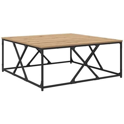 Tavolino da salotto Rovere artigianale 100 x 100 x 40 cm - Foto 1