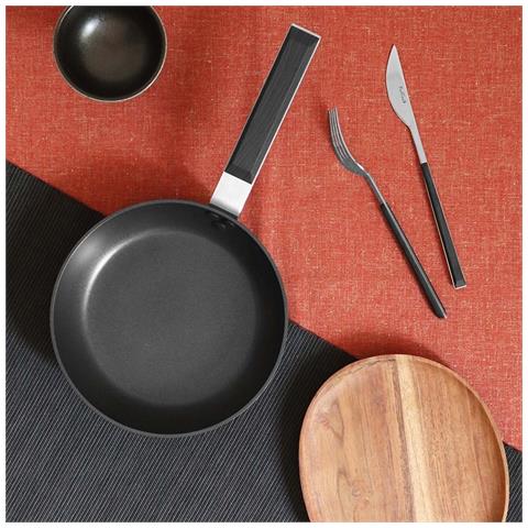 Sushi Padella Antiaderente 24 cm - Alluminio, adatta all'Induzione con Manico in Effetto Legno Ebano - Foto 2