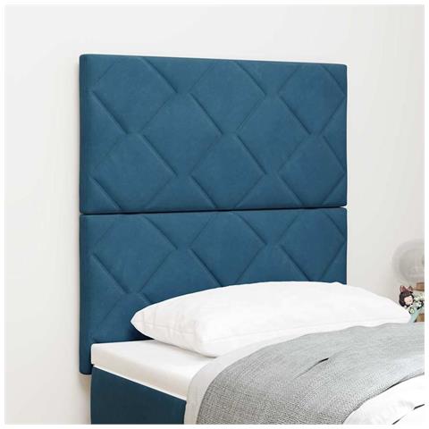 Testiera LED Blu Scuro 80 cm Pelle Sintetica - Foto 2