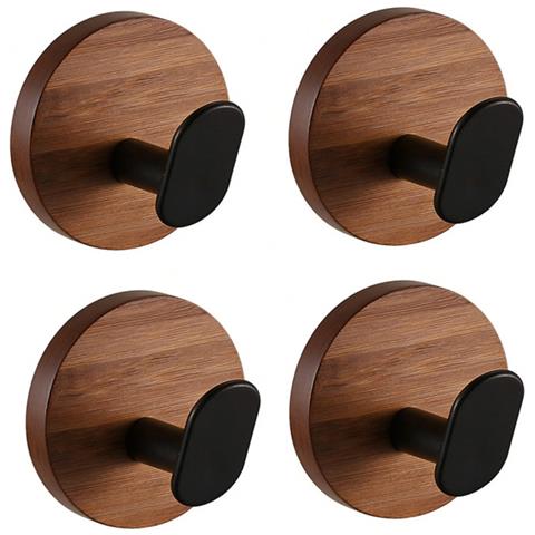 Ganci Sopra La Porta Colore Noce Confezione Da 4 — Abs Senza Forare, Senza Danneggiare, Portata 5-10kg Per Bagno E Appendere Cappotti - Foto 1