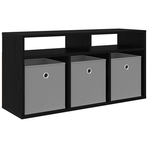 Lowboard con cassetto Rovere Nero 87 x 27,5 x 43 cm - Foto 1