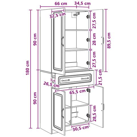 Set di armadi 2 pcs Legno antico Legno ingegnerizzato - Foto 8
