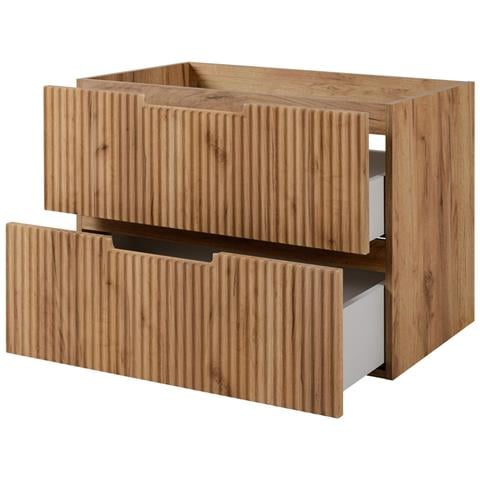 Armadio alto, 139 cm, Marrone scuro, Armadio pensile, Armadietto da bagno marrone, SoftClose - Foto 1