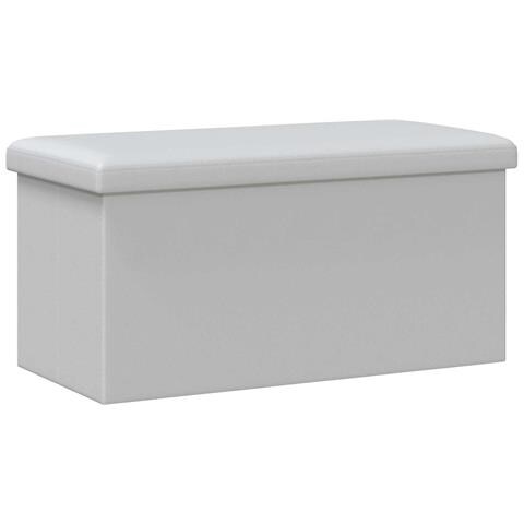 Panchina di stoccaggio pieghevole Bianco PVC - Foto 1