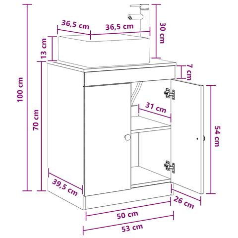 Set di mobili per il bagno Legno antico Legno ingegnerizzato - Foto 10