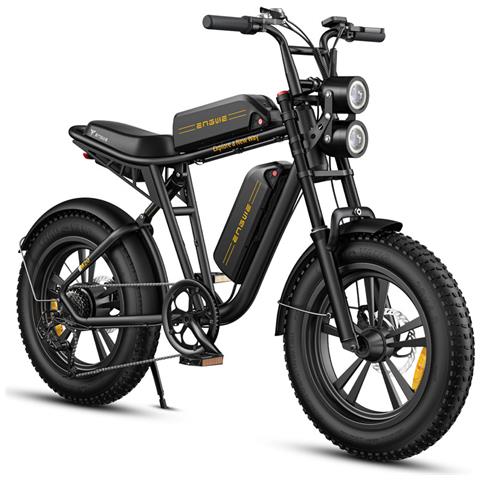 M20 Bici Elettrica Fat Bike 20'' 250W 25km /h, Doppia Batteria 48V 13Ah, Doppia Sospensione, Autonomia 75km, Telaio Alluminio, Nero - Foto 1