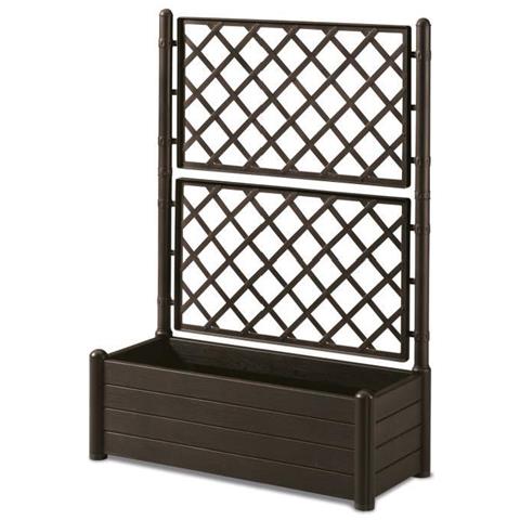 Fioriera Italia Con Spalliera, Plastica, Rettangolare, 100x43xh. 142 Cm Marrone - Foto 6