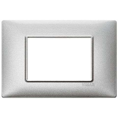 Placca 3 Moduli Argento Metallizzato Plana 14653.71 - Foto 2