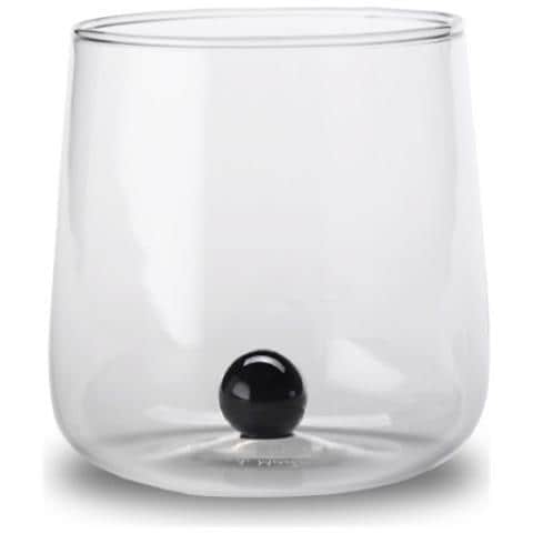 Set 6 Bicchieri Tumbler in Vetro Borosilicato h 90 mm Ø 88 mm Capacità 44 cl Colore Nero - Linea Bilia - Foto 1