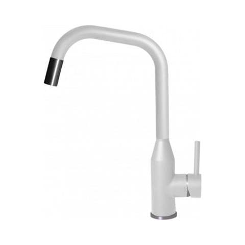 Miscelatore Monocomando con canna girevole e doccetta estraibile Dora Plus 20x38 cm Granitek Bianco 68 - Foto 1