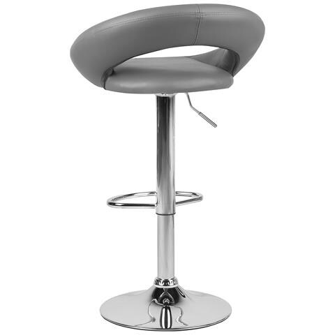 Sgabello Da Bar In Ecopelle Grigio Regolabile In Altezza Set Di 2 Pezzi Peoria - Foto 20