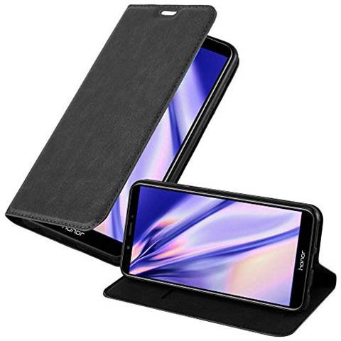 Custodia Compatibile Con Honor 7c In Nero Di Notte - Coperchio Protettiva Con Chiusura Magnetica, Funzione Stand E Tasca Per Le Carte - Foto 1