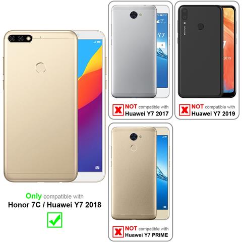 Custodia Compatibile Con Honor 7c In Nero Di Notte - Coperchio Protettiva Con Chiusura Magnetica, Funzione Stand E Tasca Per Le Carte - Foto 9
